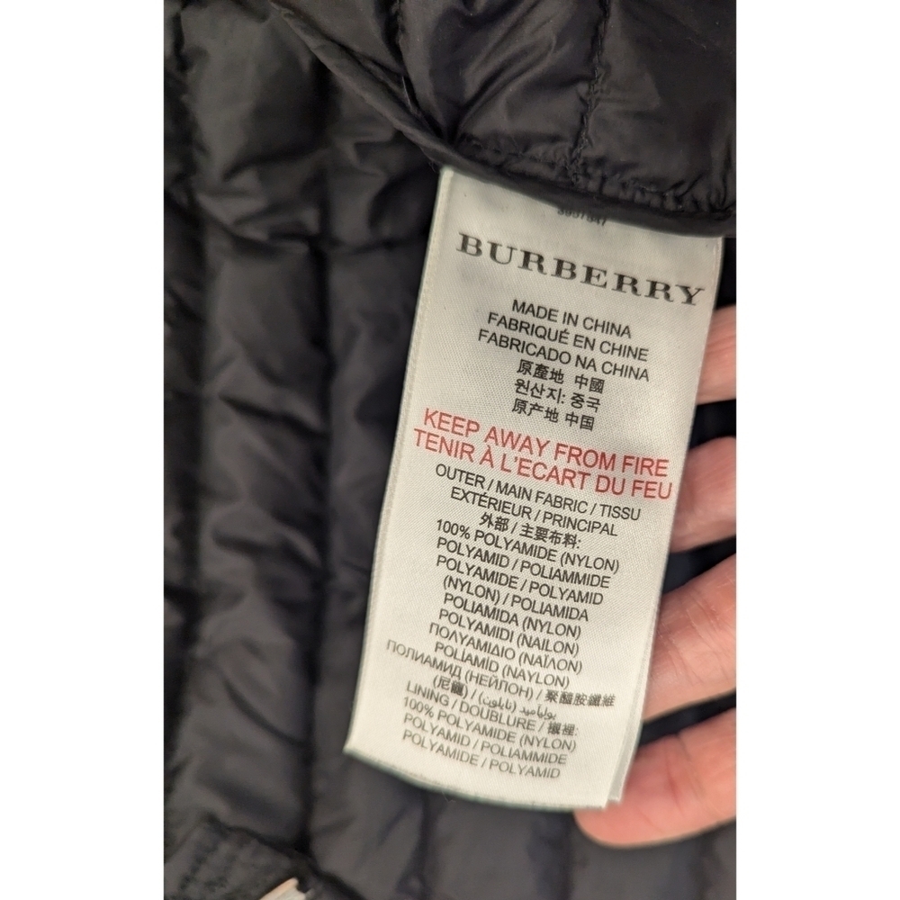 Burberry Children Black Quilted Puffy Duck Down Jacket Size 8 - Picture 11 of 15